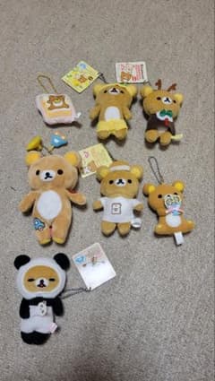 リラックマ ぬいぐるみ ストラップ まとめ売り(7点)のサムネイル