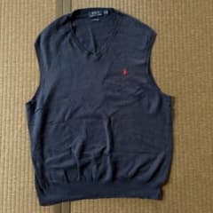 POLO RALPH LAUREN Vネック ニットベスト ネイビー XLのサムネイル