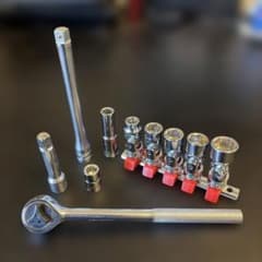 【美品】ラチェットセット 10〜17mm エクステンションバー・ケース付きのサムネイル
