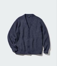 UNIQLO ミドルゲージVネックカーディガン BLUEのサムネイル