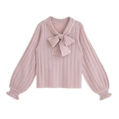 夢展望　ディアマイラブ　配色ボウタイリブニットトップス　grl 可愛い　量産のサムネイル