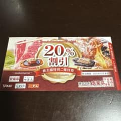 安楽亭 20%割引券 2025年12月末までのサムネイル