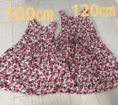 ノースリーブワンピース　100㎝ 120㎝ 姉妹お揃い双子コーデセットのサムネイル