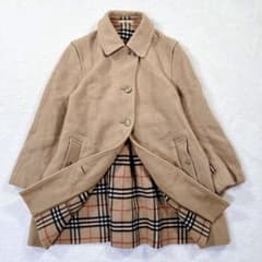 バーバリー ダブルフェイス コート ウール ノバチェック キャメル 日本