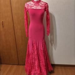 ジェンティの社交ダンス用ロングドレス レース切替 ピンク ジェンティの社交ダンス用ロングドレス レース切替 ピンク | Mercari