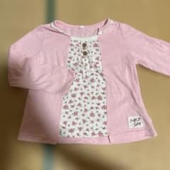 長袖カットソー ピンク 花柄 110cmのサムネイル
