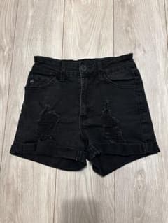 Karl Kani キッズ デニムショートパンツ ブラック ダメージ加工のサムネイル