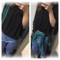 着画あり♩SPIRALGARL☆サルエルデニムパンツ カットソー ブルゾンSETのサムネイル
