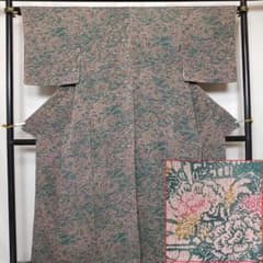 a*o様 ◆2383◆小紋　紅型　白地　袷　正絹縮緬　和装着物 ◇2625◇小紋 縮緬 紅型 正絹 袷 和装着物 身丈；156㎝ - メルカリ