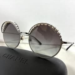 希少✨CHANEL シャネル サングラス パール ラウンド 4234 度無し 