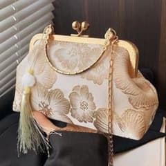 パーティーバッグ 2way 刺繍 ゴールド 和装 結婚式のサムネイル