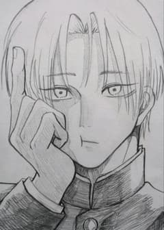 原画 オリジナル アナログイラスト 手描き 男の子 学ラン - メルカリ