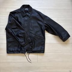 オーバーサイズレザーコート 黒のサムネイル