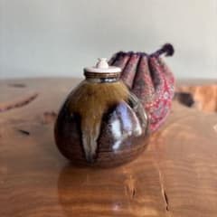 膳所焼 茶入 淡海ぜぜ作 陽炎園 仕覆付 - メルカリ
