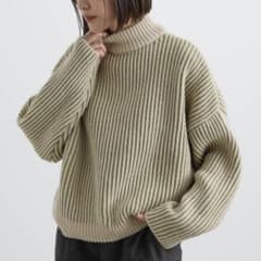 セレクトモカ　2022 AW バイカラーリブ編みオーバーニットのサムネイル