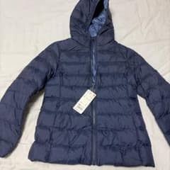 UNIQLO KIDS ライトウォームパデットパーカ 140 ネイビーのサムネイル