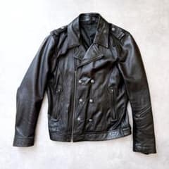 RUPERT EDGE　ナポレオン　ラムレザー　ダブルライダースジャケット　黒3 RUPERT EDGE ナポレオン ラムレザー ダブルライダースジャケット 黒3
