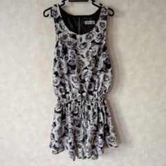 Dig Deep Rose Pattern Sleeveless All-in-One