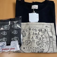 mof-manul(モフ マヌル) 半袖Tシャツ 【黒】ブラック✨️靴下一足付き