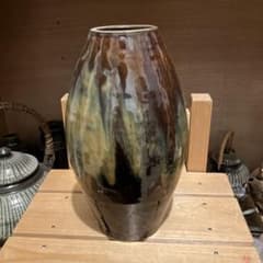 名工　黒木力　作　小鹿田　大砲花瓶　民藝 名工 黒木力 作 小鹿田 大砲花瓶 民藝 - メルカリ