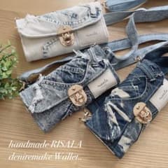 4番 デニム リメイク ウォレット ショルダー - メルカリ