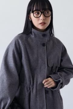 FREAKS STORE　フリークスストア　ウーリー ハイネックギャザーコートのサムネイル