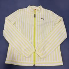 Excellent condition! PUMA Women's Golf Jacket, Striped, Yellow, Size L