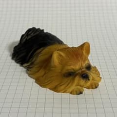 おひるねわんこ 眠る犬 置物 ヨークシャテリア ミニチュアフィギュアのサムネイル