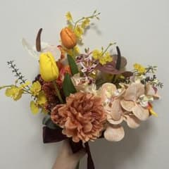 【期間限定値下げ】造花ブーケ オレンジ イエロー ピンクのサムネイル