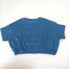 ブルー 青 クロップド丈　Tシャツ 110 GUのサムネイル