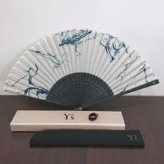 未使用　Y‘s ワイズ　扇子　扇　和装　墨流し　ヨウジヤマモトのサムネイル