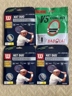Wilson & BABOLAT テニスの張り替え用ガットセット　4張分のサムネイル