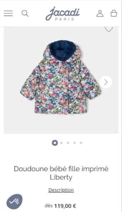 Jacadi 　女の子服　冬コート　3歳のサムネイル