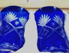 切子 ペアグラス 藍かすり 木箱入りのサムネイル
