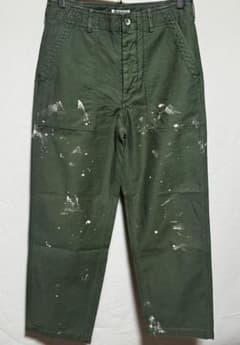 オーラリー ウォッシュドバギーサテンブリーチパンツベイカー