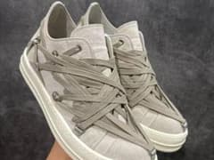Rick Owens DRKSHDWグレー スエード レースアップ スニーカー - メルカリ