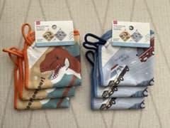 ループ付きタオル　6枚セット　2柄(恐竜・車)のサムネイル