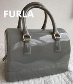 FURLAフルラ キャンディバッグ ボストンバッグ クリアバッグ グレー 