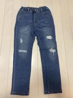 ブリーズ✳︎ダメージ✳︎デニム✳︎ブルー✳︎長ズボン✳︎130センチ✳︎
