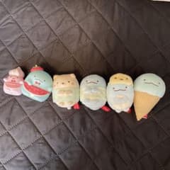 すみっコぐらし　ユニクロ　ぬいぐるみ とかげ、ねこ　マスコットとかげ、たぴおかのサムネイル