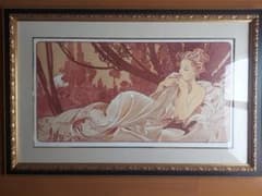アルフォンス・ミュシャ 『黄昏』リトグラフ 額装品 - メルカリ