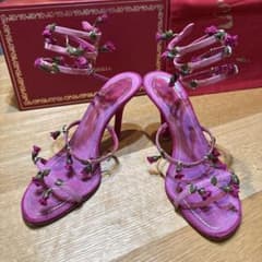 24kcat　RENE CAOVILLA スパイラルサンダル ピンク 24kcat様専用 RENE CAOVILLA スパイラルサンダル ピンク - メルカリ