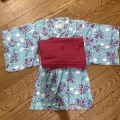 【美品】petitmain 浴衣　帯セット　花柄　120のサムネイル