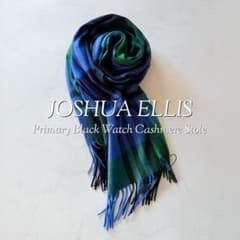 極美品❣️JOSHUA ELLIS ブラックウォッチ カシミヤ チェックストール 