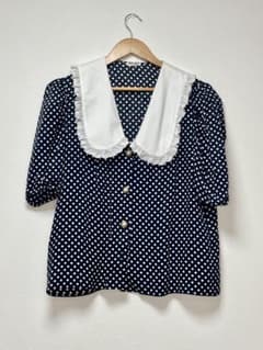 k*様 miu miu ドット柄 半袖ブラウス フリル襟 k*様 miu miu ドット柄 半袖ブラウス フリル襟 - メルカリ