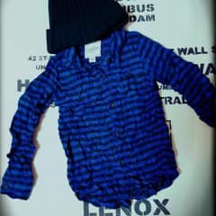 韓国子供服 100cm ブロックチェックシワ加工シャツのサムネイル