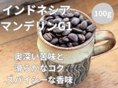 【自家焙煎コーヒー豆100g】インドネシア　マンデリン G1 ハラパン　深煎りのサムネイル