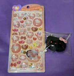 サンリオ うるちゅるシール キティ ガチャガチャ 黒キティ ぬいぐるみチャームのサムネイル