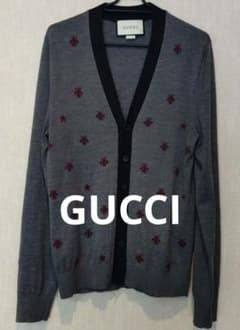 美品✨GUCCI グッチ ニット カーディガン ビー&スター 刺繍 現行タグ M 美品】GUCCI グッチ カーディガン ビー&スター 現行タグ サイズS