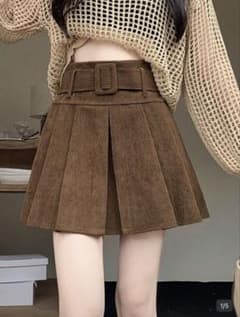 SHEINコーデュロイプリーツスカートXSのサムネイル